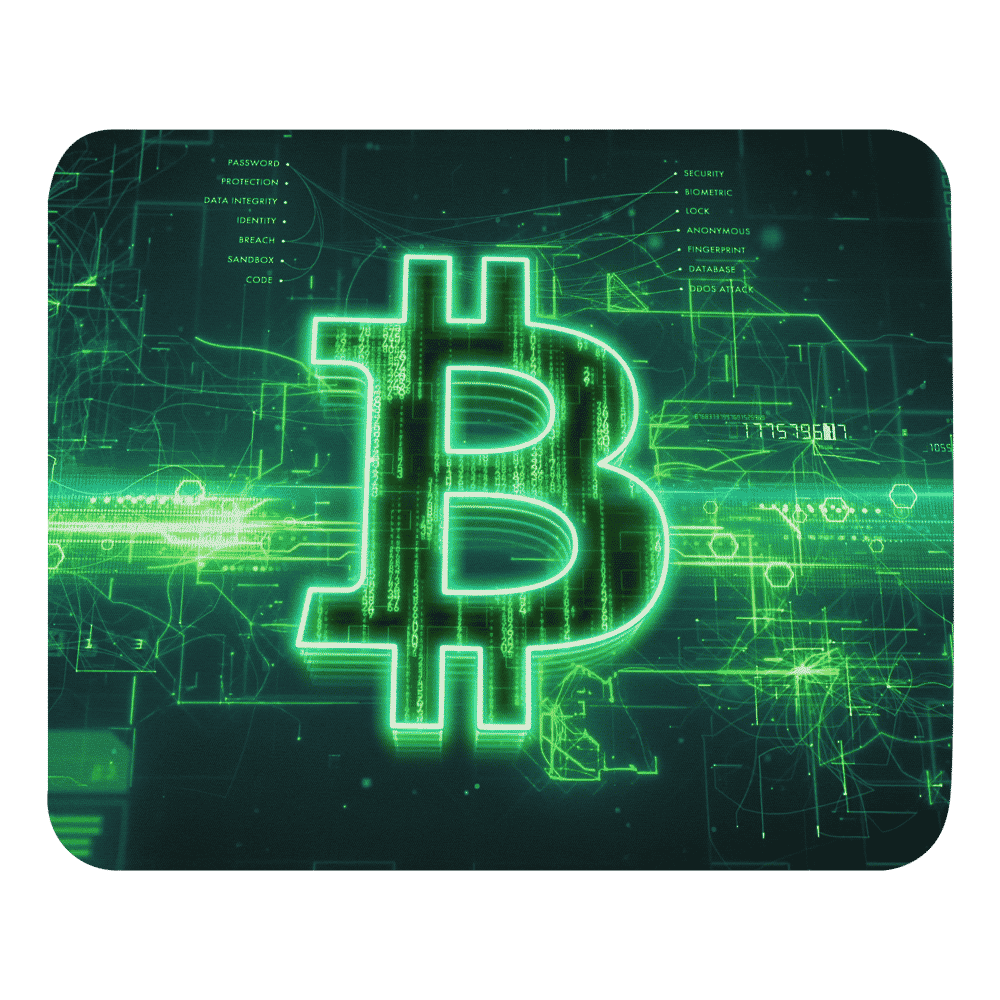 mouse pad white front 61893f865a2b8 - Bitcoin x Electro Green Mouse Pad