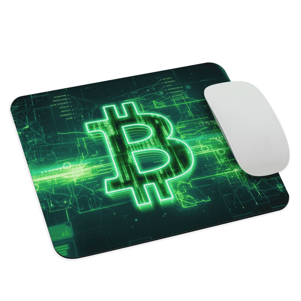 mouse pad white front 61893f865a3ff - Bitcoin x Electro Green Mouse Pad