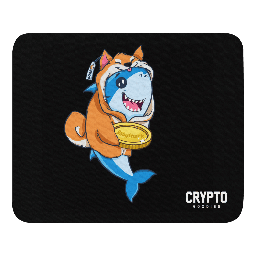 mouse pad white front 618941db79e26 - Baby Doge & Baby Shark Mouse Pad