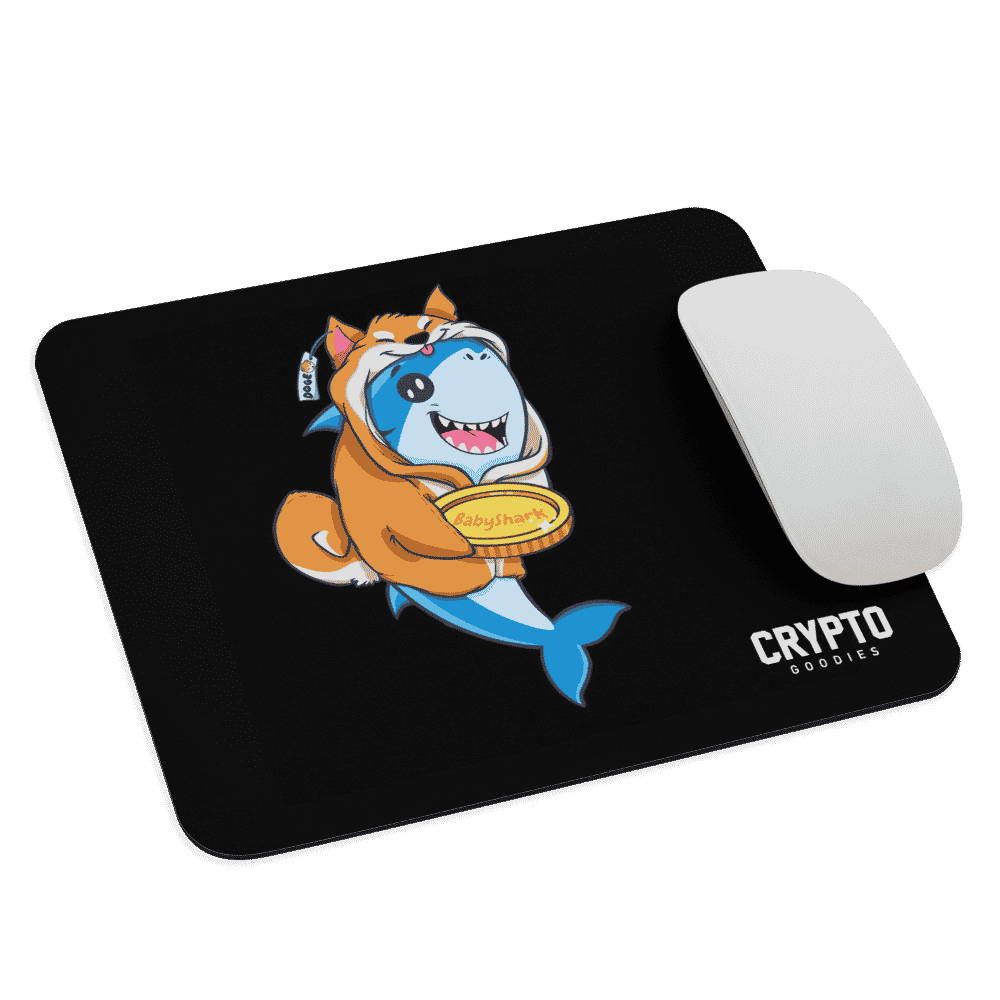 mouse pad white front 618941db79ed6 - Baby Doge & Baby Shark Mouse Pad