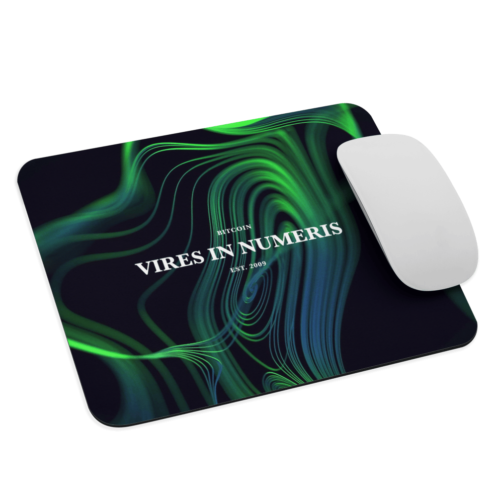 mouse pad white front 618949ba668f2 - Vires in Numeris x Bitcoin Mouse Pad