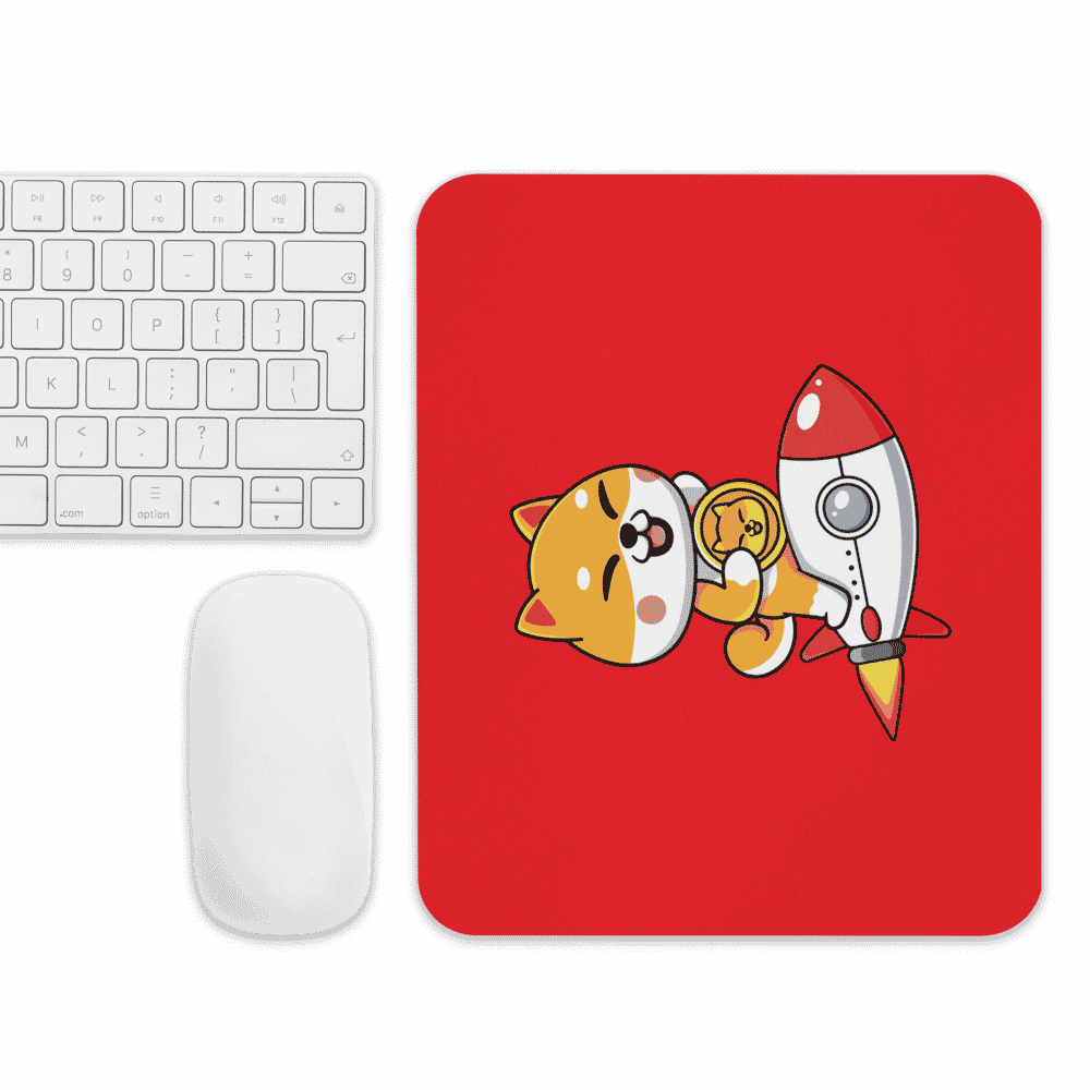 mouse pad white front 61894c6c4ac67 - Shiba Inu to the Moon Mouse Pad