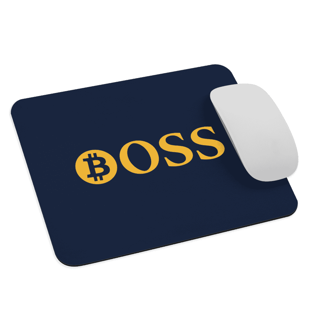 mouse pad white front 61894e5f81fd4 - BOSS x Bitcoin Mouse Pad
