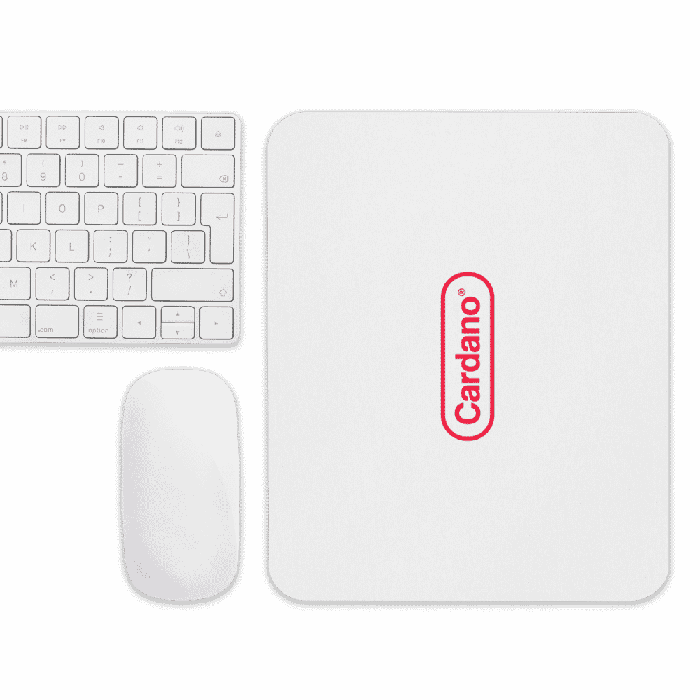 mouse pad white front 61894ef7f2590 - Cardano (RED) Mouse Pad