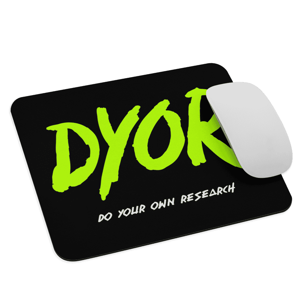 mouse pad white front 6189652736aba - DYOR Mouse Pad