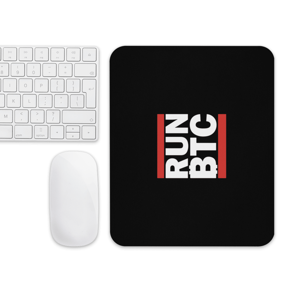 mouse pad white front 61896c5ee74a1 - RUN BTC Mouse Pad