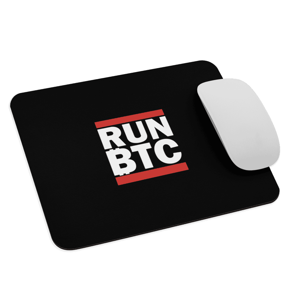mouse pad white front 61896c5ee7516 - RUN BTC Mouse Pad