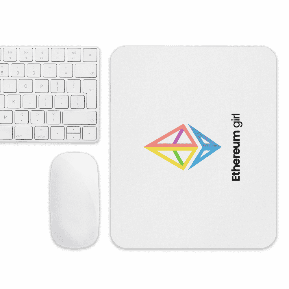 mouse pad white front 61896dc75f01b - Ethereum Girl Mouse Pad