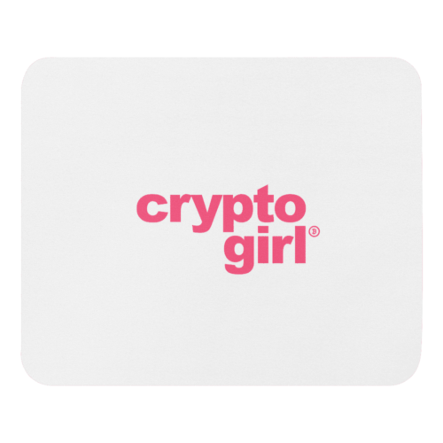 mouse pad white front 61896e5dc9188 - Crypto Girl Mouse Pad