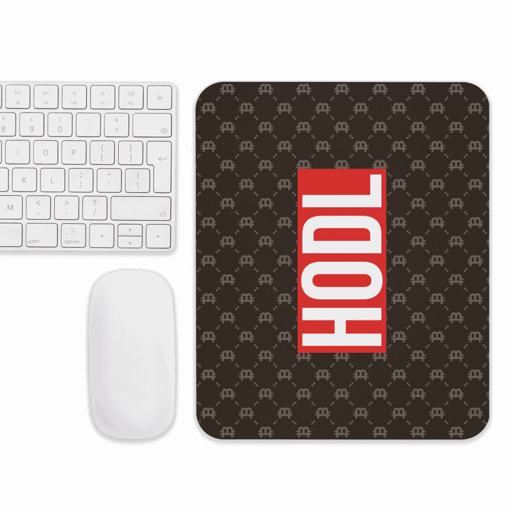 mouse pad white front 618973fcd6b6a - Bitcoin Fashion x HODL Mouse Pad