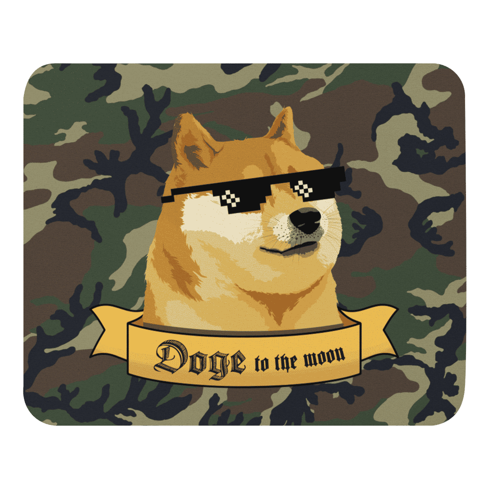 mouse pad white front 6193ceaa995a5 - Doge to the Moon x Military Mouse Pad