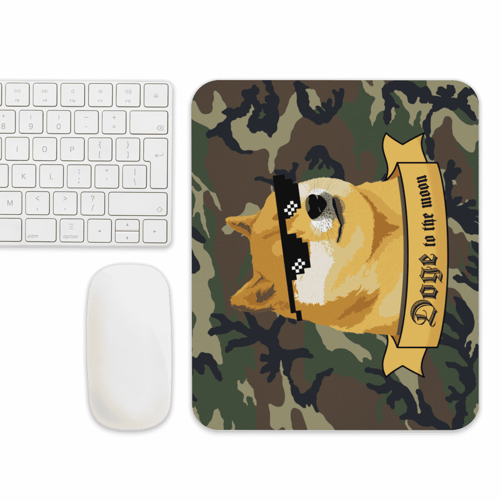 mouse pad white front 6193ceaa99641 - Doge to the Moon x Military Mouse Pad
