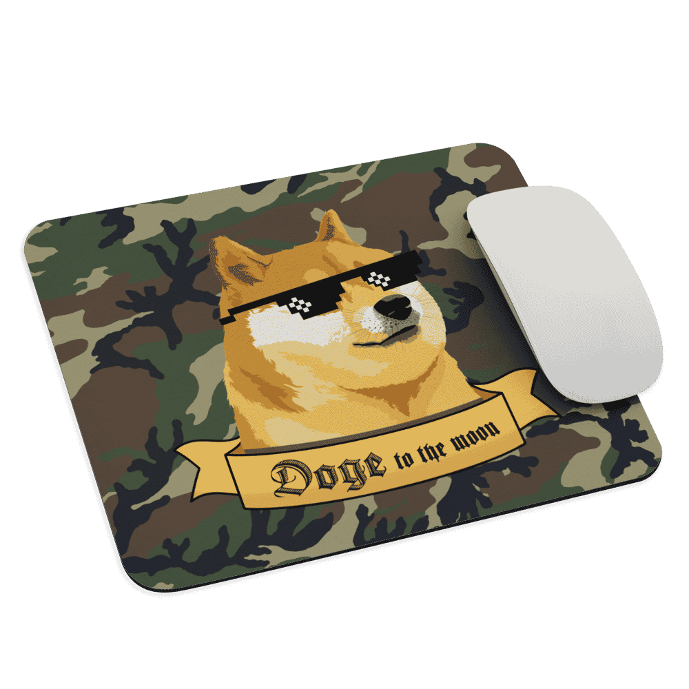 mouse pad white front 6193ceaa99697 - Doge to the Moon x Military Mouse Pad