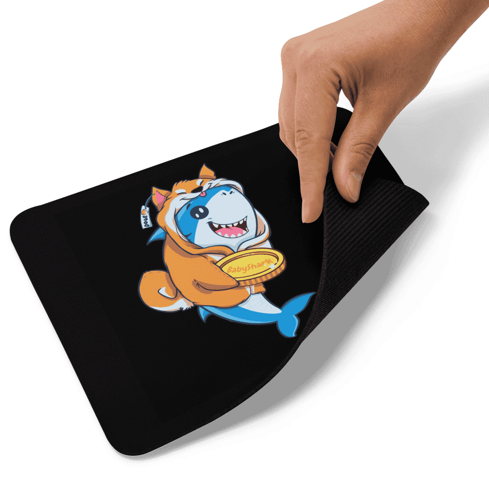 mouse pad white product details 618941db79f19 - Baby Doge & Baby Shark Mouse Pad