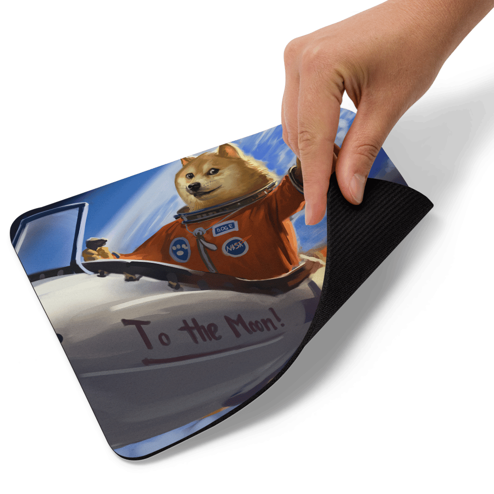 mouse pad white product details 61896b8400627 - Doge to the Moon Mouse Pad