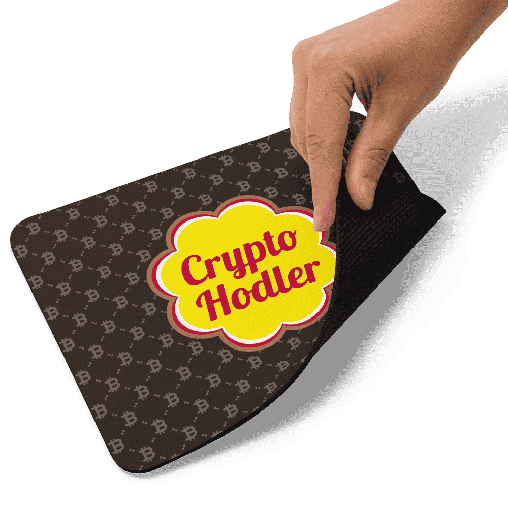 mouse pad white product details 618977be48930 - Bitcoin Fashion x Crypto Hodler Mouse Pad
