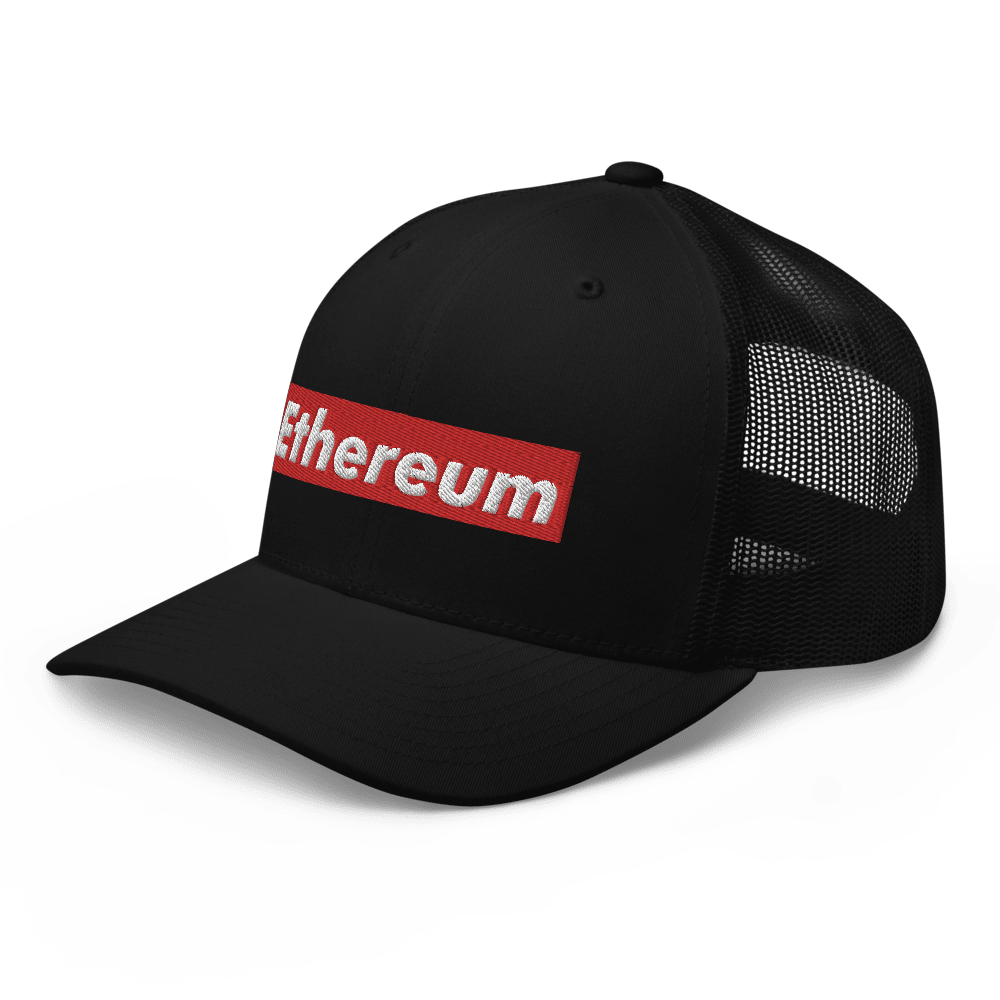 retro trucker hat black left front 619d78815cedd - Ethereum (RED) Trucker Cap