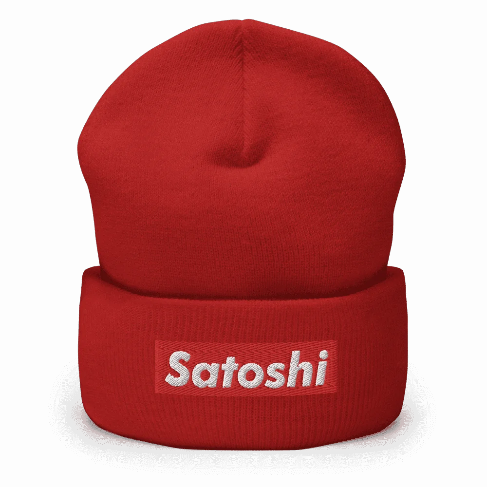 Satoshi (RED) Cuffed Beanie - Image 3