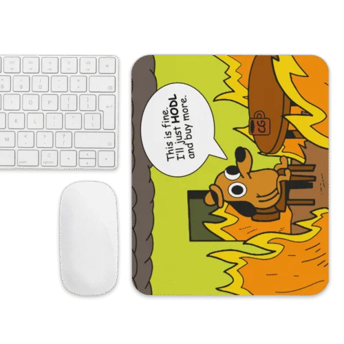 This is Fine. I'll Just HODL Mouse Pad