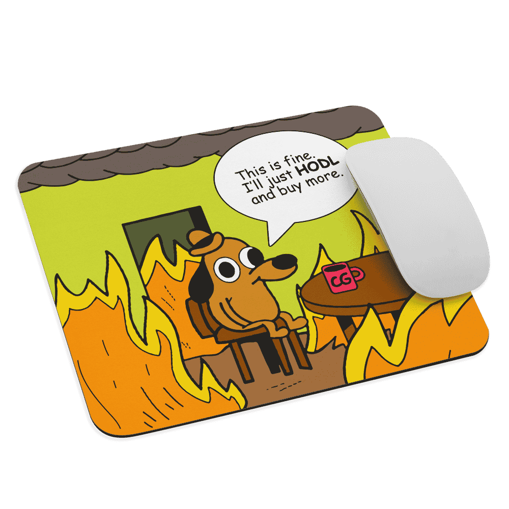This is Fine. I'll Just HODL Mouse Pad