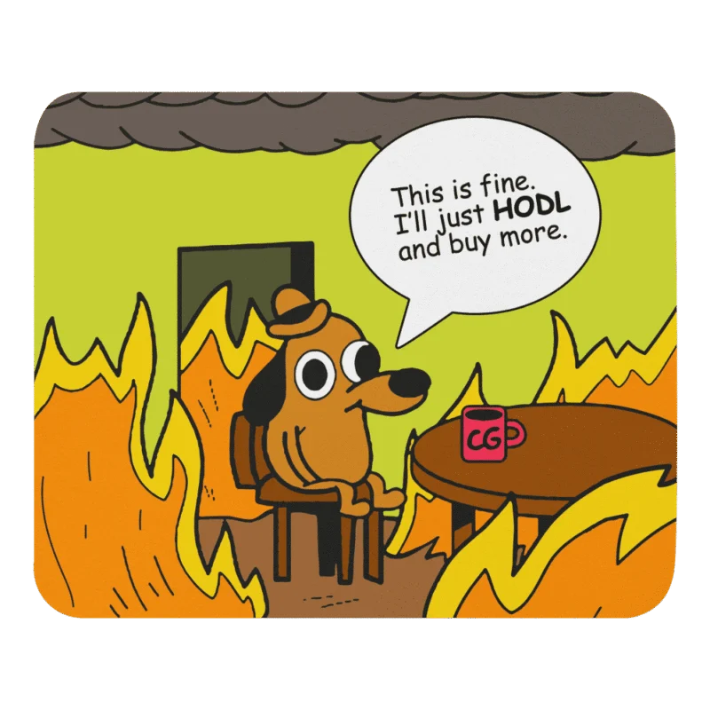 This is Fine. I'll Just HODL Mouse Pad