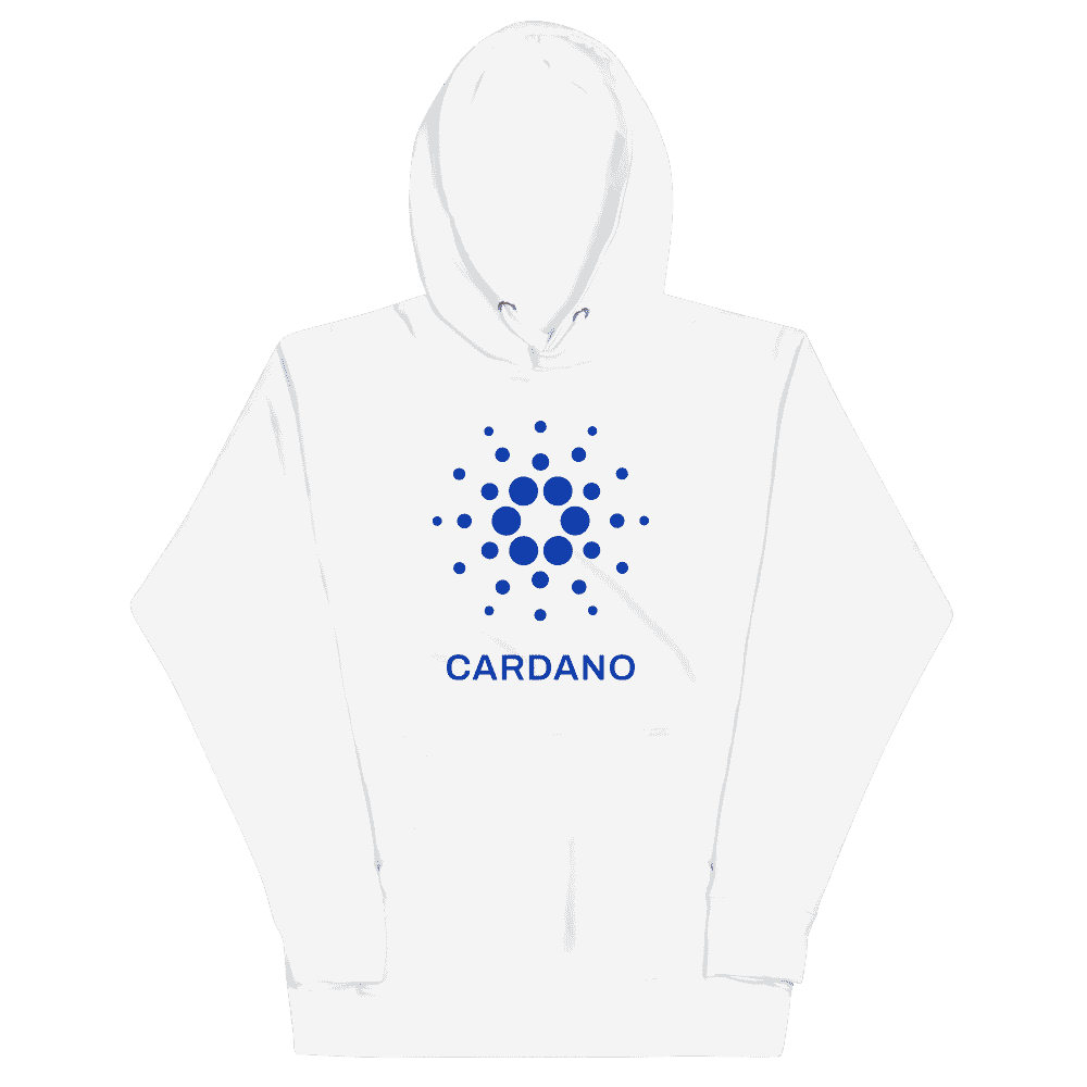 unisex premium hoodie white front 618292179fa23 - Cardano Large Logo Hoodie