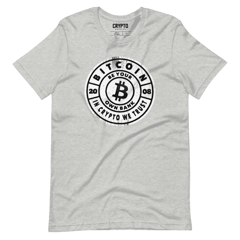 unisex staple t shirt athletic heather front 61954bed09813 - Bitcoin Be Your Own Bank T-Shirt