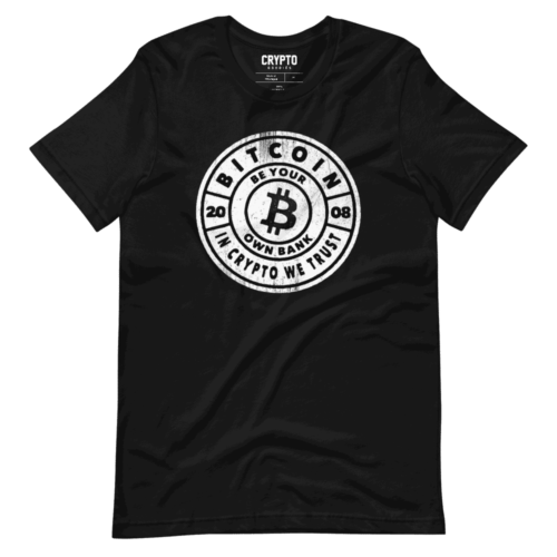 unisex staple t shirt black front 61954bb6ad53f - Bitcoin Be Your Own Bank T-Shirt