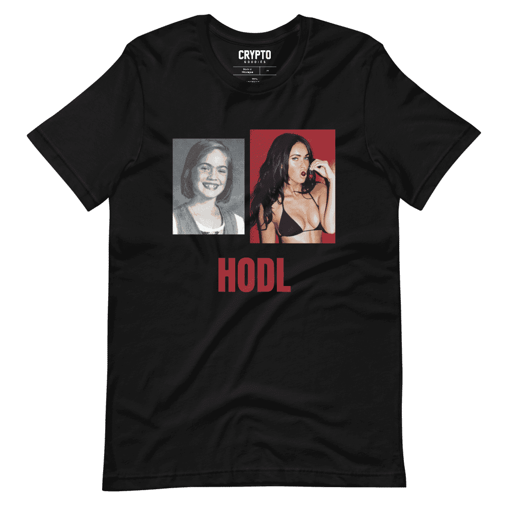 unisex staple t shirt black front 61954d0a96459 - HODL Megan Fox Meme T-Shirt