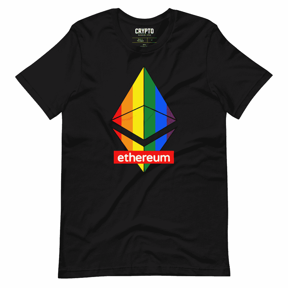 unisex staple t shirt black front 61956a6a3ab8a - Ethereum Rainbow T-Shirt