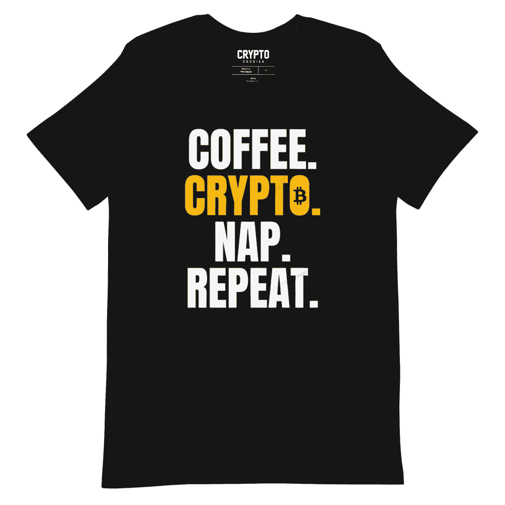 unisex staple t shirt black front 61957a2161516 - Coffee. Crypto. Nap. Repeat. T-Shirt