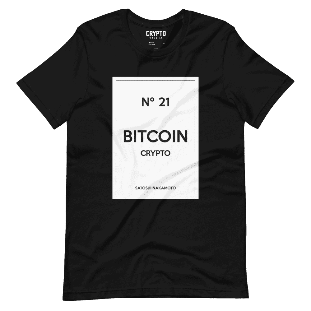 unisex staple t shirt black front 6195871a7412c - Bitcoin Nº21 x Satoshi Nakamoto T-Shirt