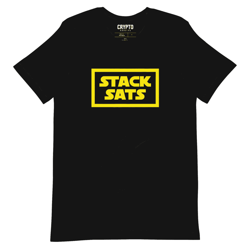 unisex staple t shirt black front 61990b89e2193 - Stack Sats T-Shirt