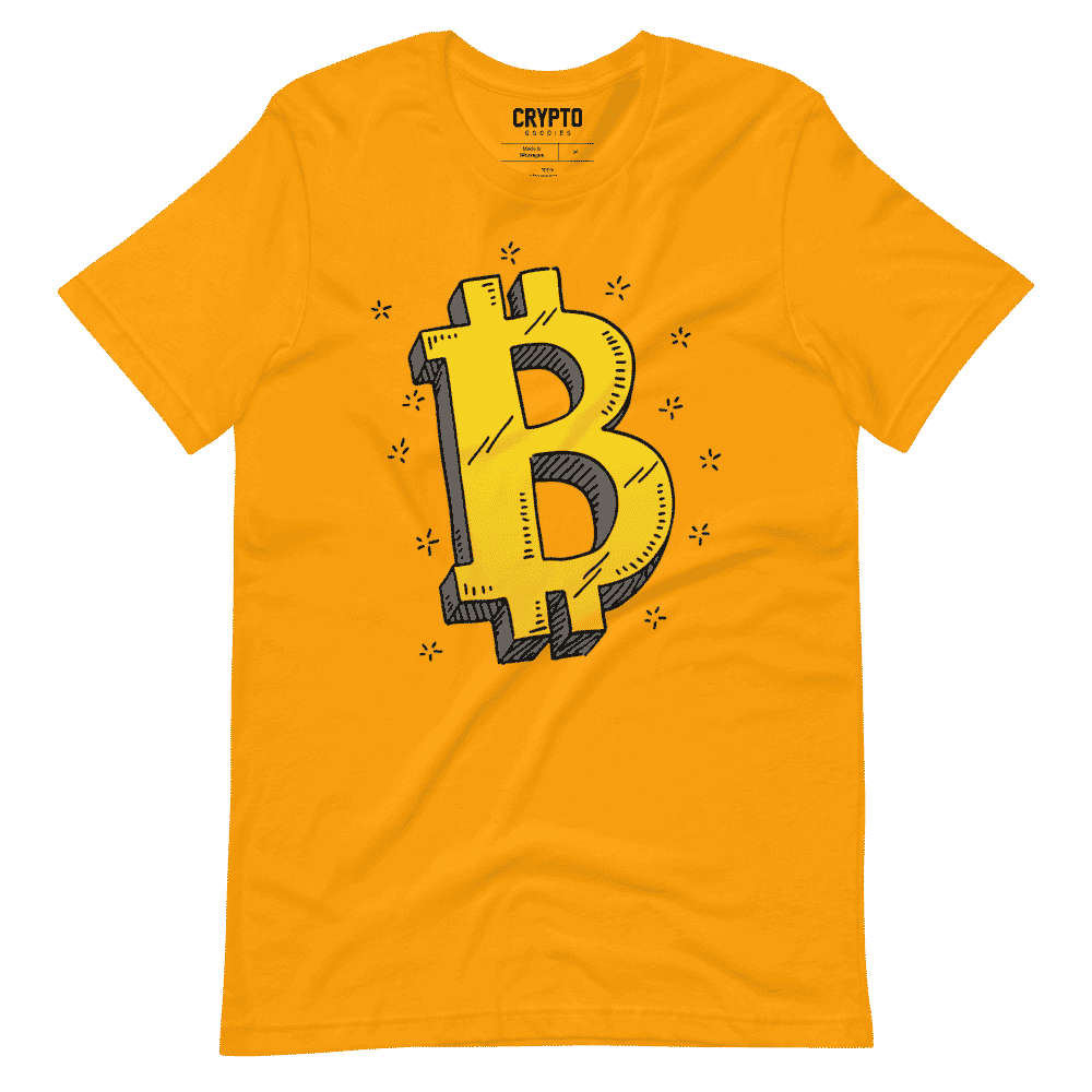 unisex staple t shirt gold front 61953d60d10a4 - Bitcoin Sketch T-Shirt
