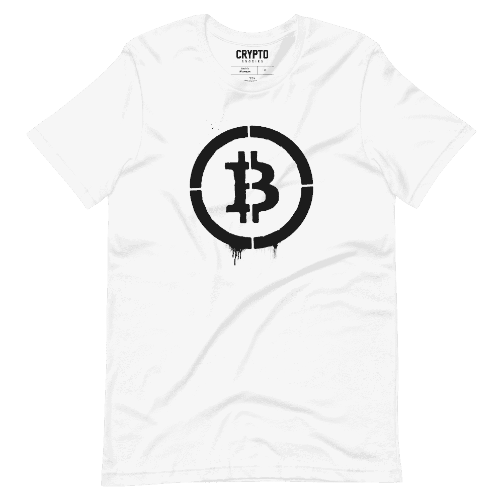 unisex staple t shirt white front 61953a482e8ea - Bitcoin Stencil T-Shirt
