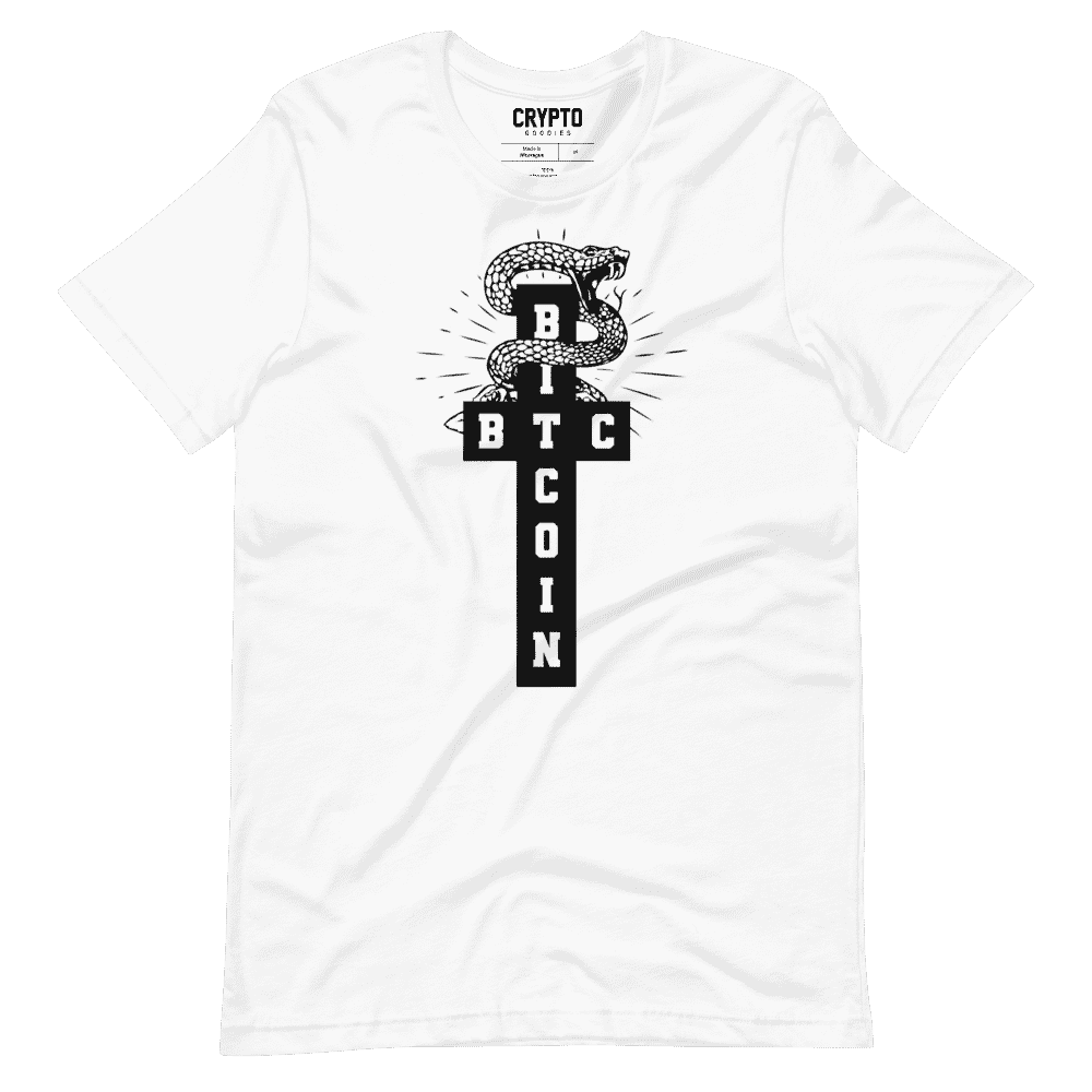 unisex staple t shirt white front 61953be1407a0 - BITCOIN x CROSS T-Shirt