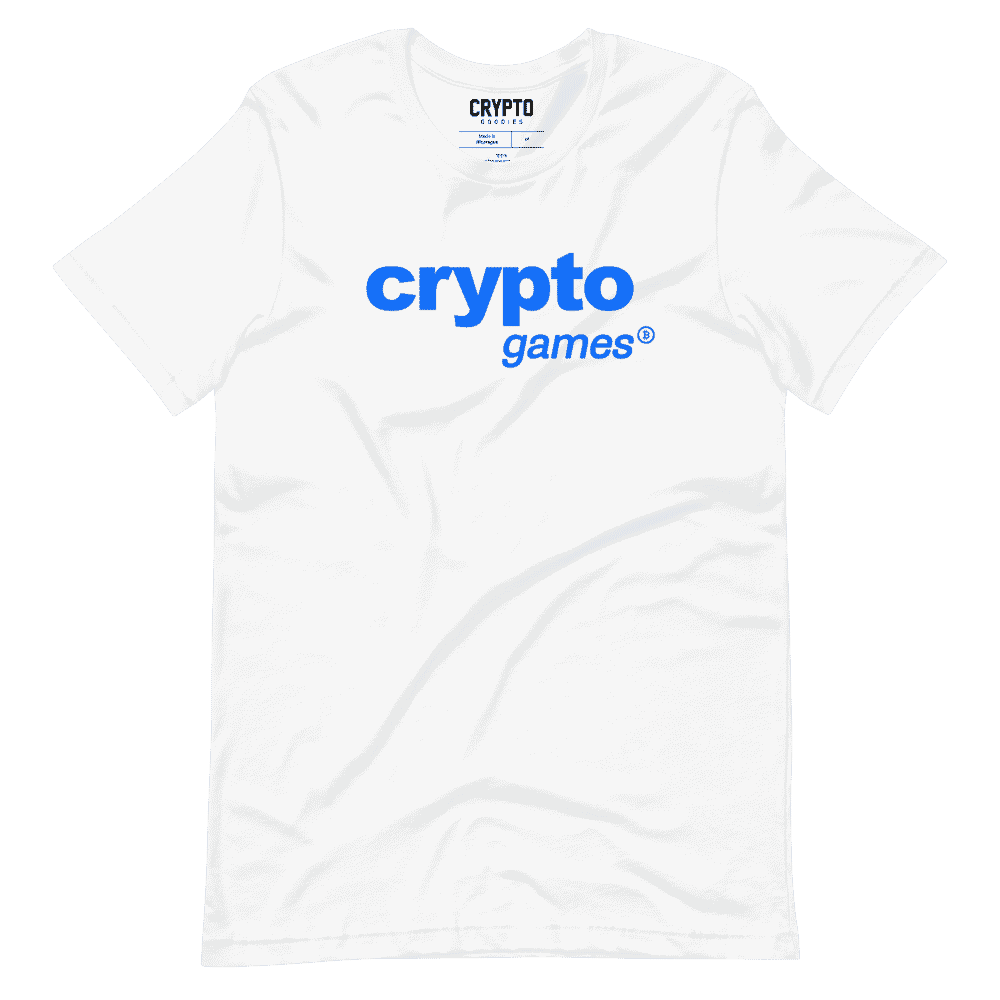 unisex staple t shirt white front 6195438b88020 - Crypto Games T-Shirt
