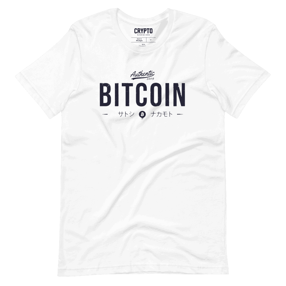 unisex staple t shirt white front 61954a0a3a564 - Bitcoin Authentic 2009 T-Shirt