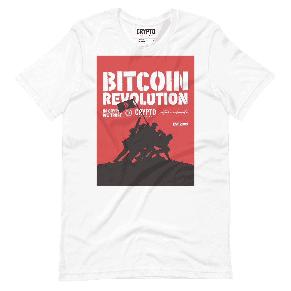 unisex staple t shirt white front 61954ca6cb435 - Bitcoin Revolution T-Shirt