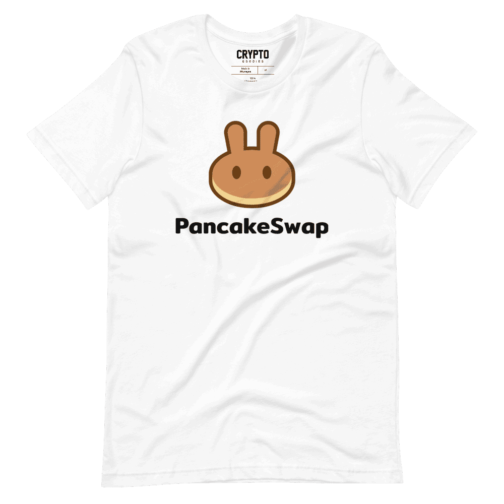 unisex staple t shirt white front 61955bc5b909a - PancakeSwap Logo T-Shirt