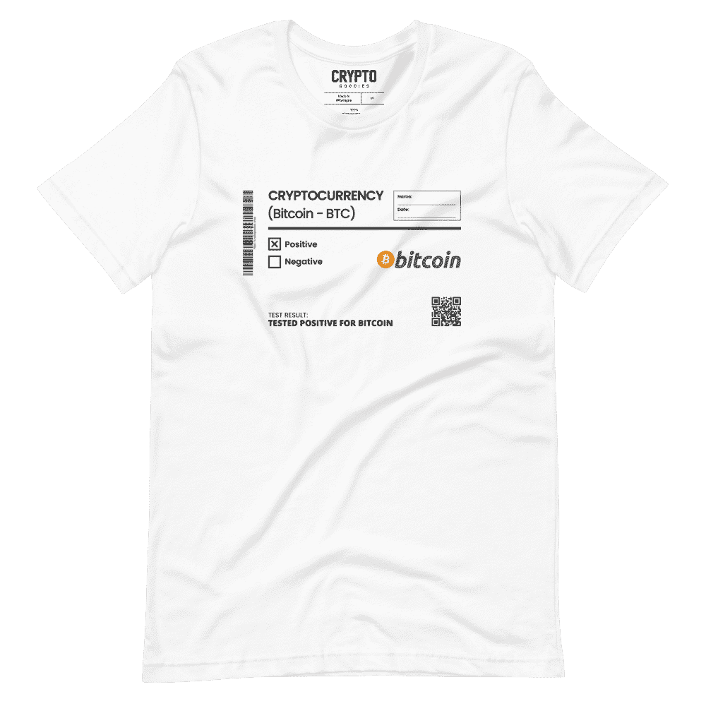unisex staple t shirt white front 61956f42d40f9 - Tested Positive for Bitcoin T-Shirt
