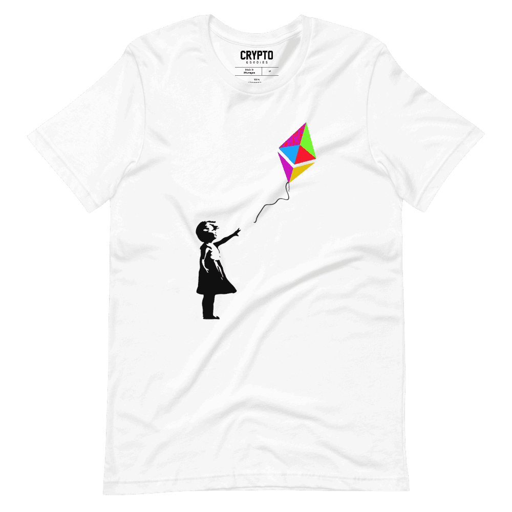 unisex staple t shirt white front 619574a9c9de3 - Ethereum x Banksy Baloon Girl T-Shirt
