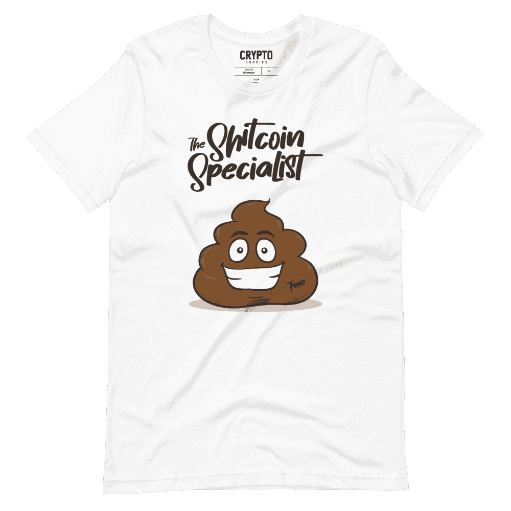 unisex staple t shirt white front 61957f6b8ffd6 - Shitcoin Specialist T-Shirt
