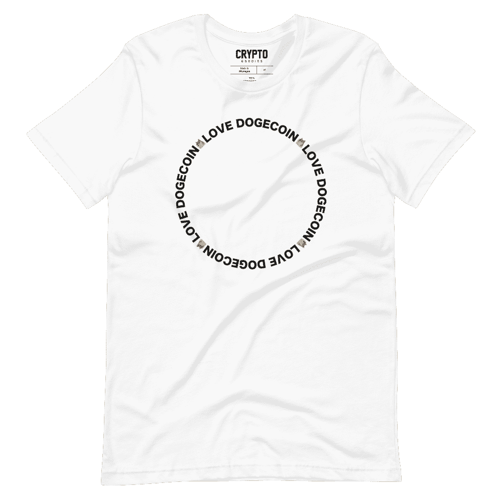 unisex staple t shirt white front 61958a1d207db - Love Dogecoin x Circle T-Shirt
