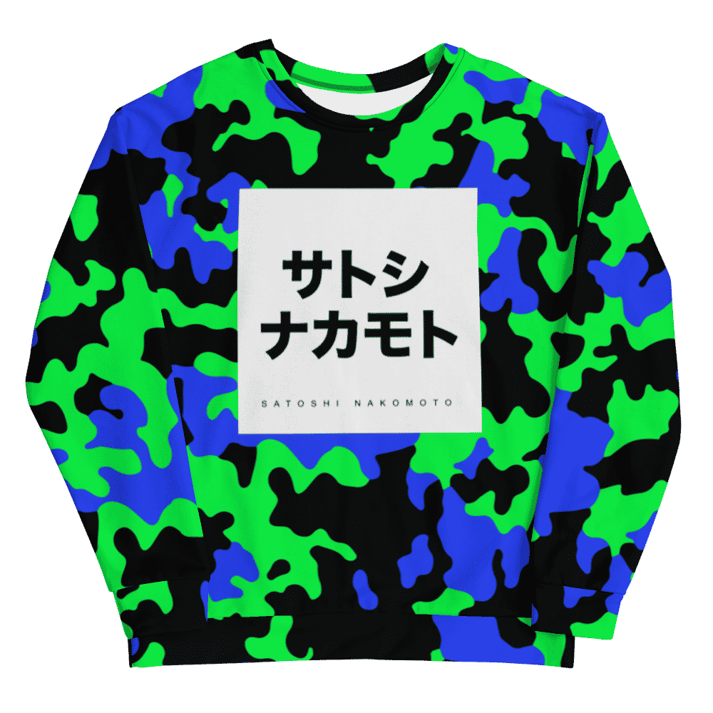 Satoshi Nakamoto Camouflage Sweatshirt