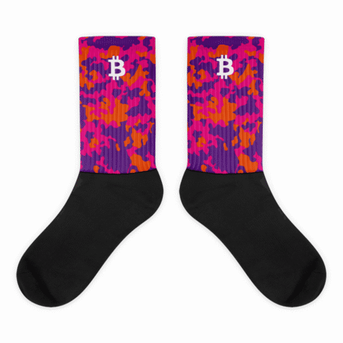 Bitcoin x Pink Camouflage Socks