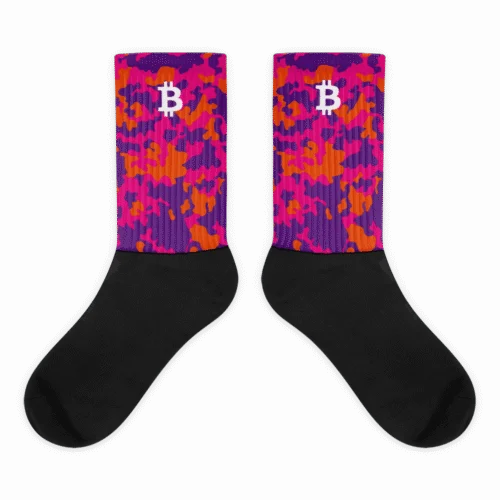 Bitcoin x Pink Camouflage Socks