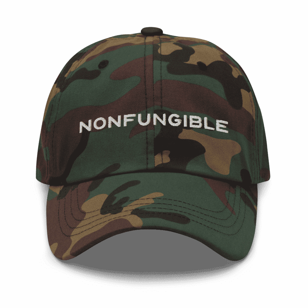 classic dad hat green camo front 61c1f08609070 - NONFUNGIBLE Dad Hat