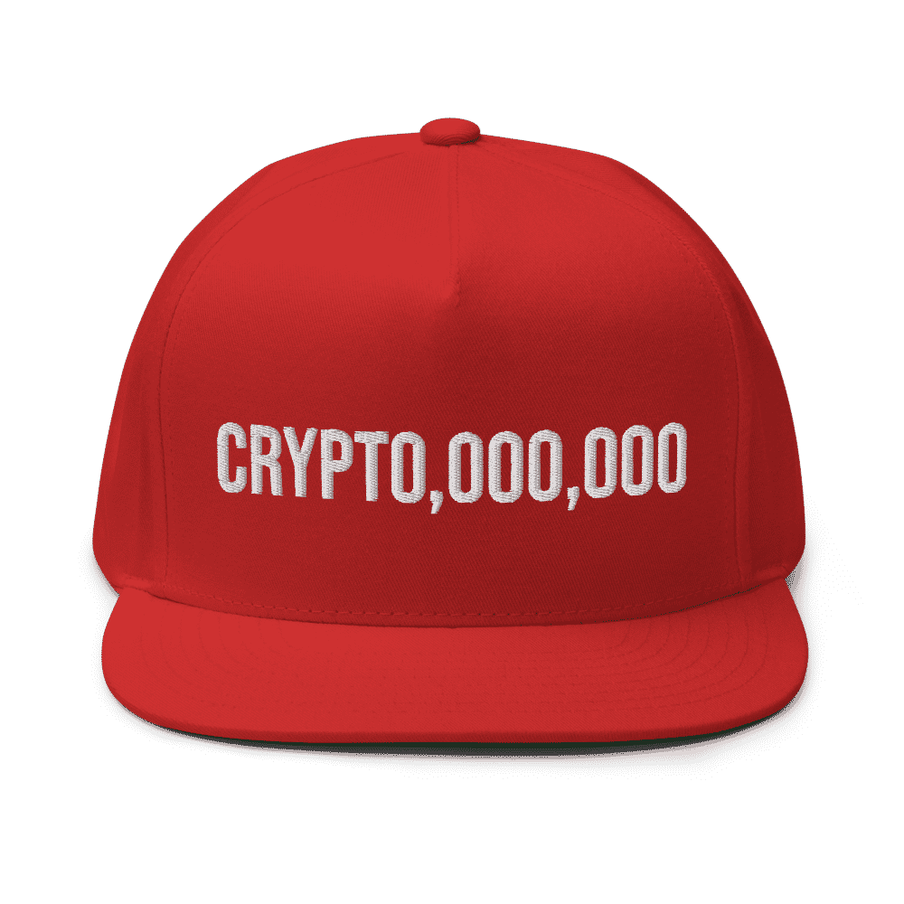 flat bill cap red front 61c1a67c30fad - CRYPTO,000,000 Snapback Cap