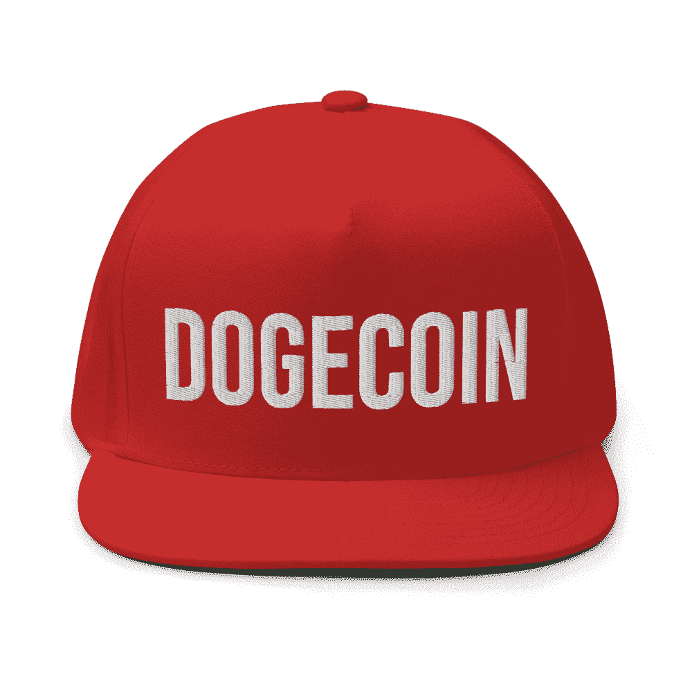 flat bill cap red front 61ce1d09e5765 - Dogecoin Snapback Cap